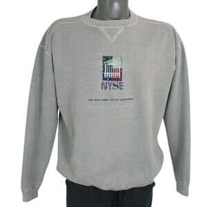 Vintage 90s New York Stock Exchange RARE Embroidered Crewneck Sweatshirt M USA